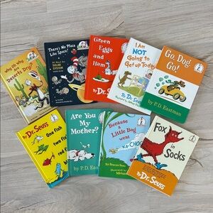 Dr. Seuss and P.D. Eastman Children's Book Set. 9 books.